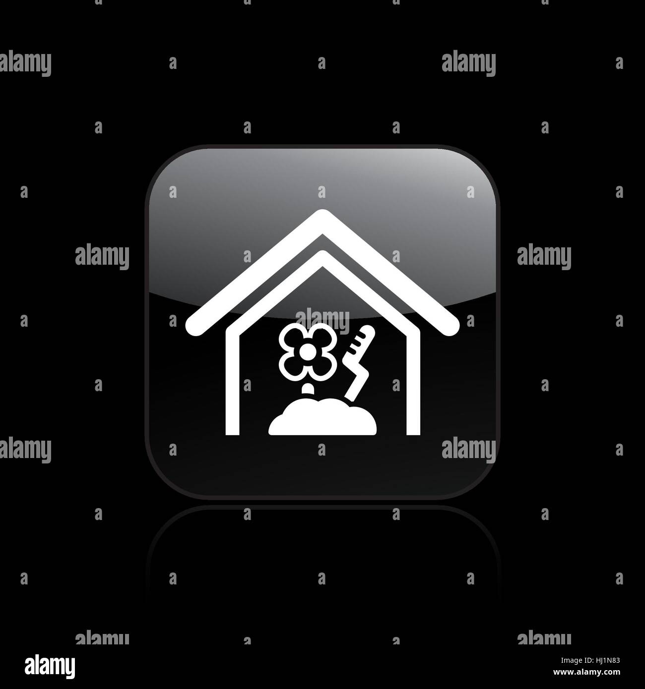 Vector illustration of single isolated home flower icon Stock Photo - Alamy