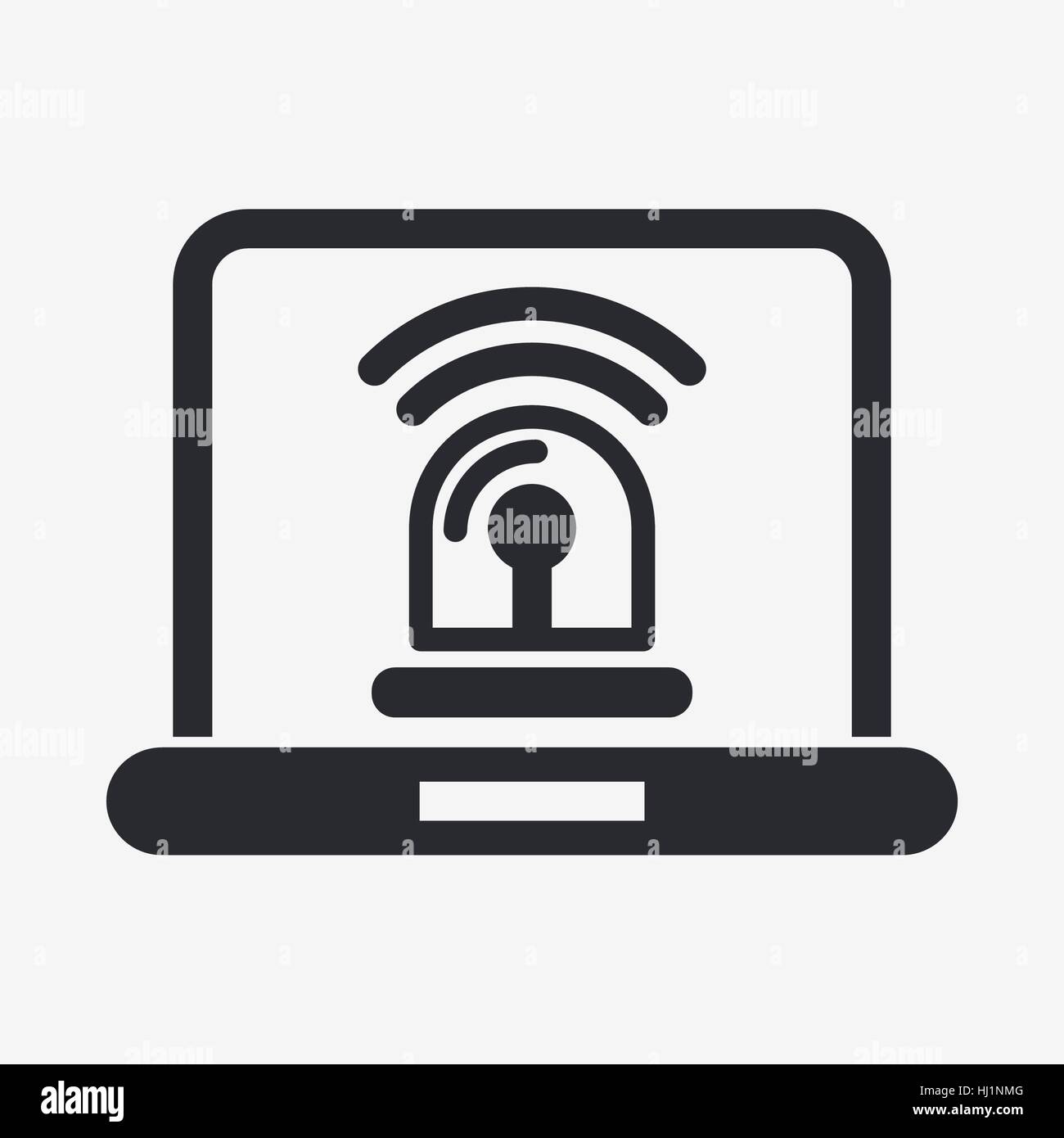 Vector illustration of single isolated alarm pc icon Stock Photo - Alamy