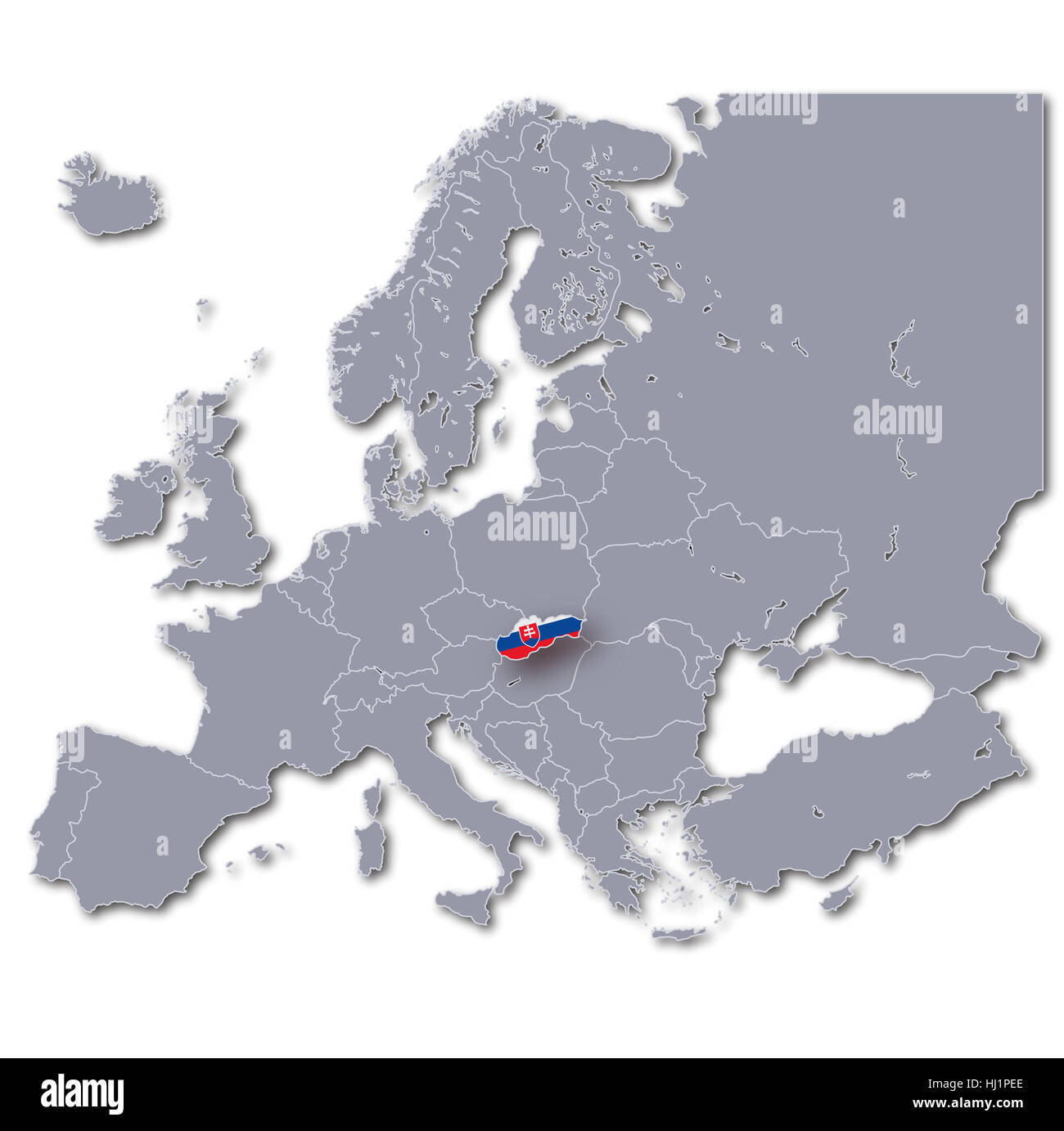 europe map slovakia Stock Photo