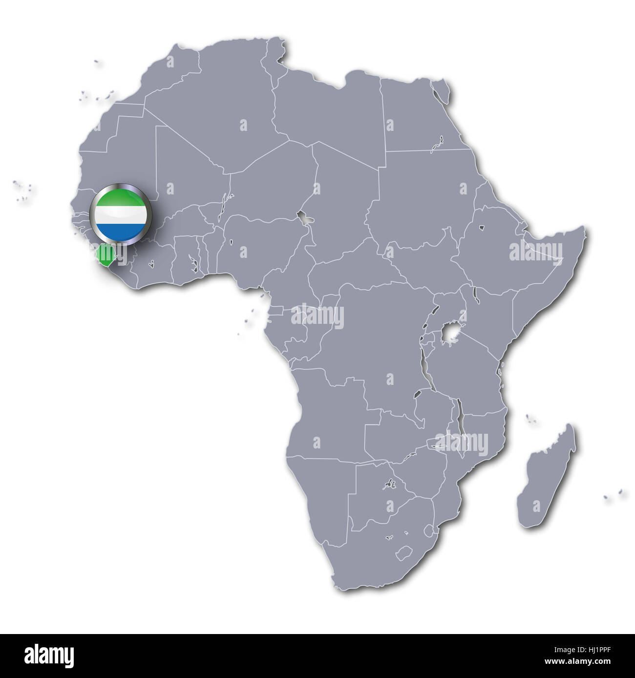 Map sierra leone flag Cut Out Stock Images & Pictures - Alamy