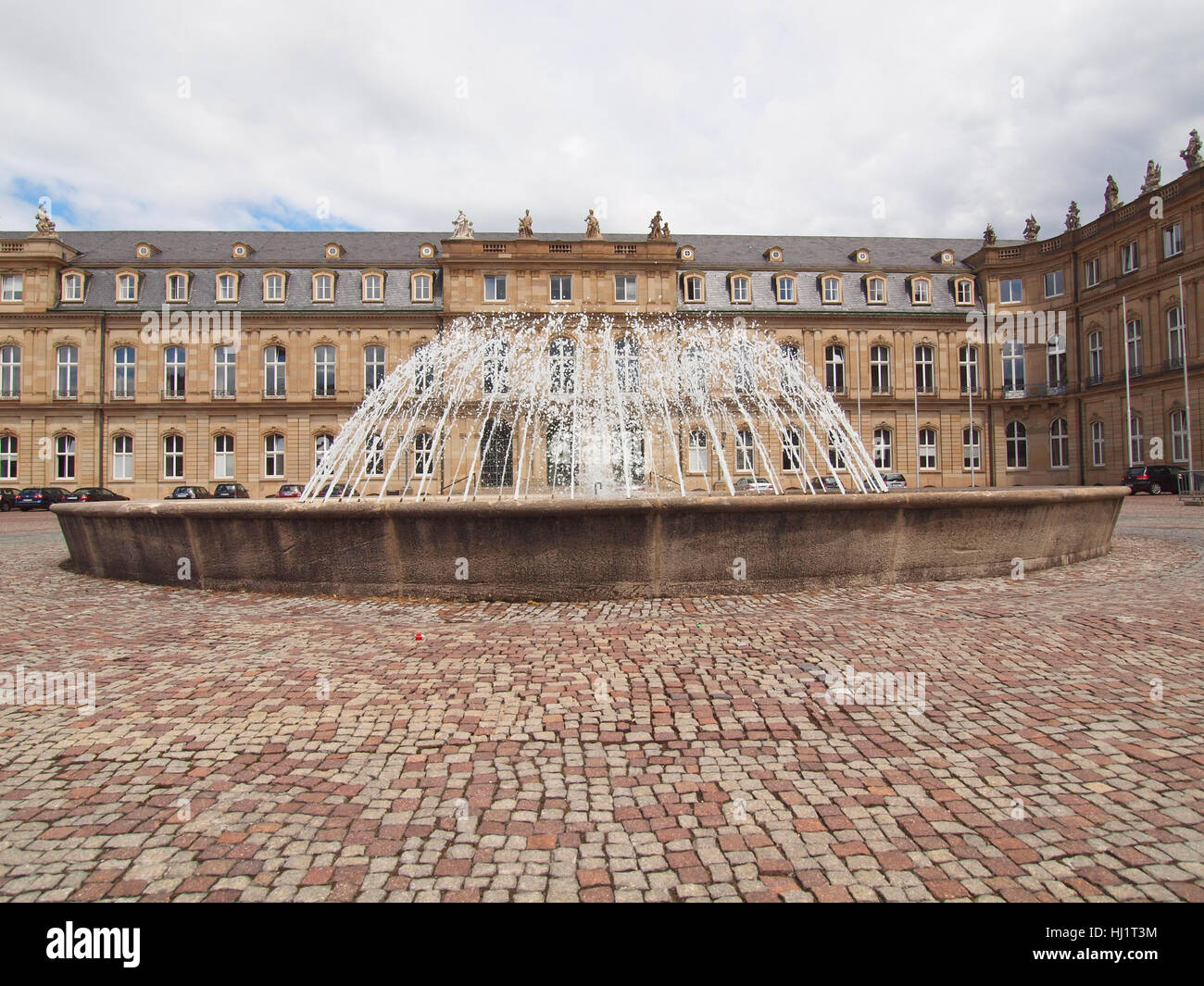 germany, german federal republic, square, stuttgart, castle, chateau ...