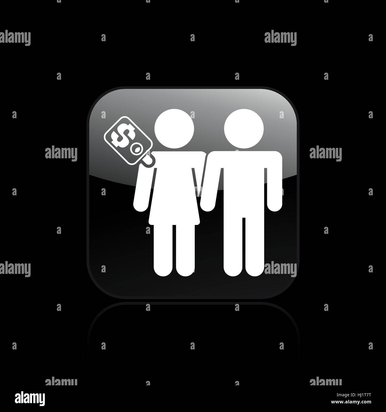 Vector illustration of female prostitution concept isolated icon Stock ...