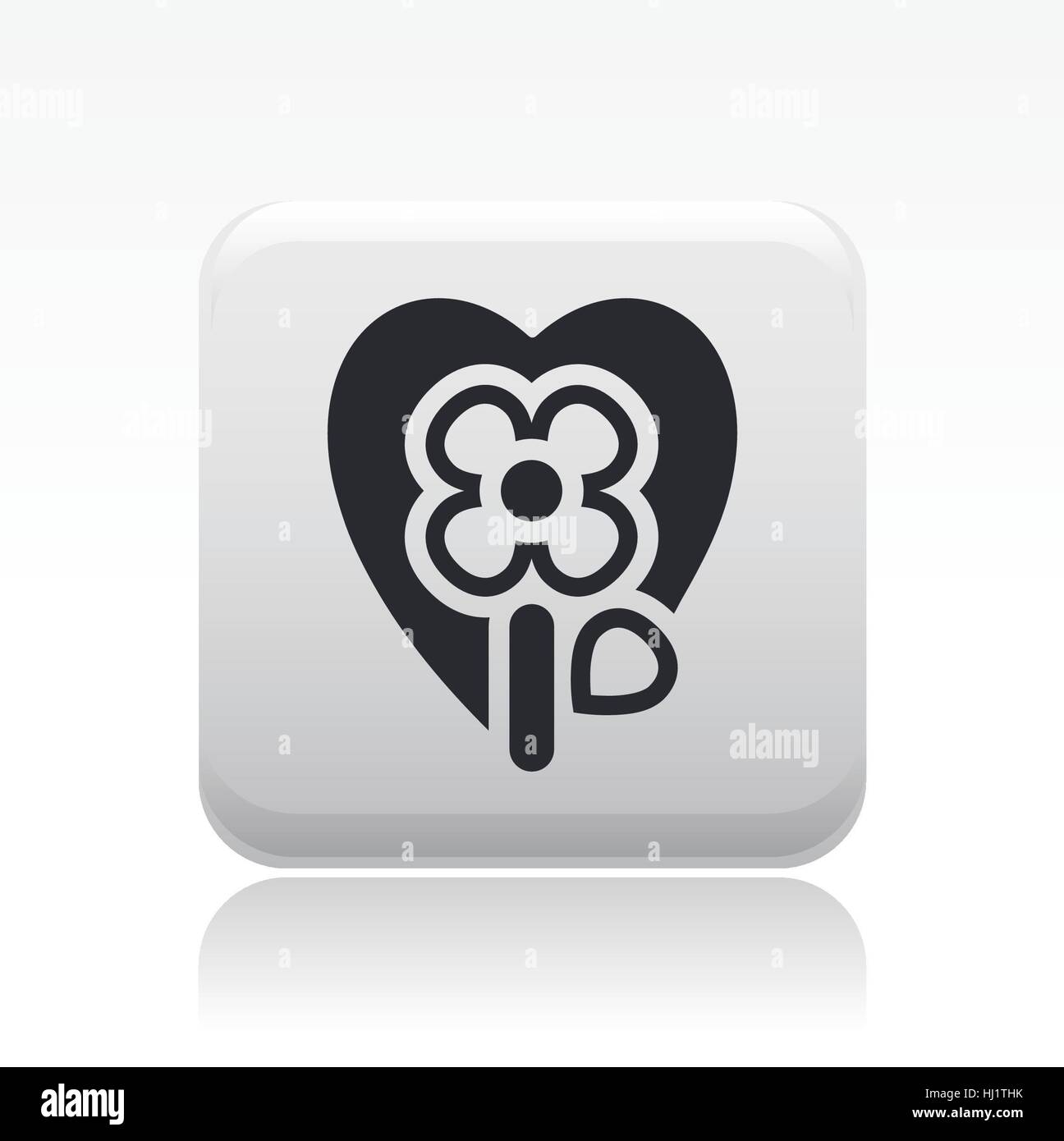 Vector illustration of single isolated flower love icon Stock Photo - Alamy