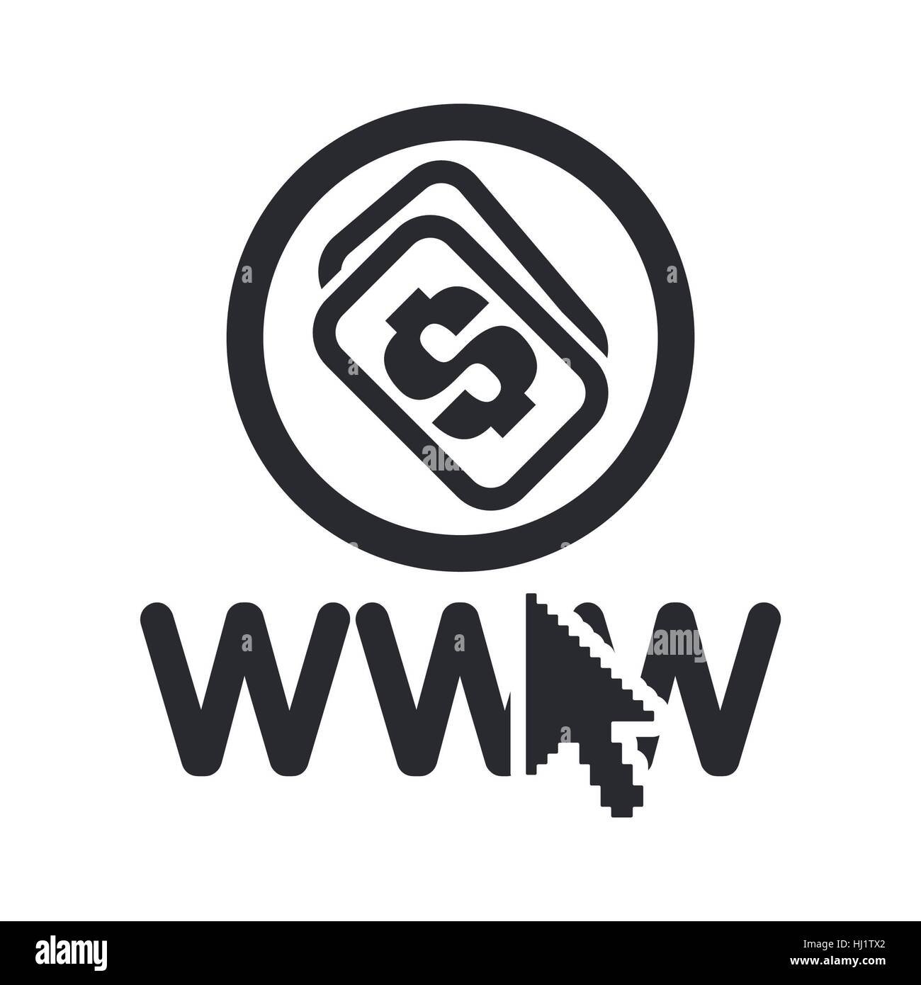 Vector illustration of single isolated web money icon Stock Photo - Alamy
