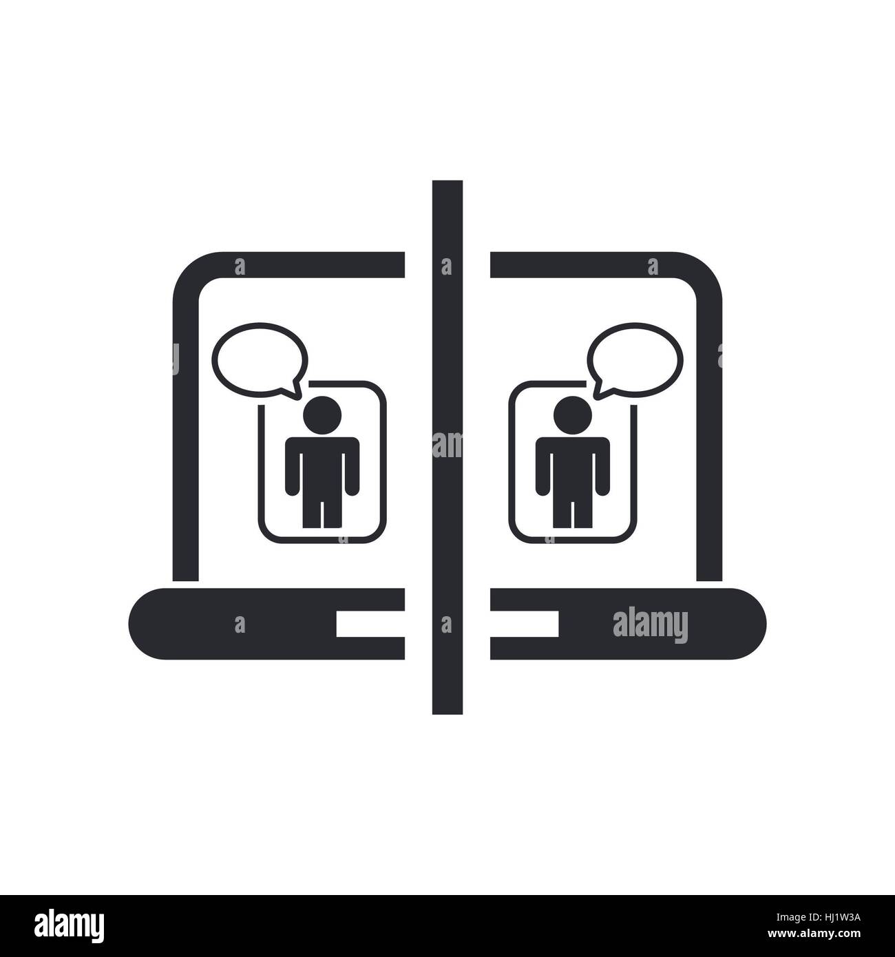 Vector illustration of single isolated chat icon Stock Photo - Alamy