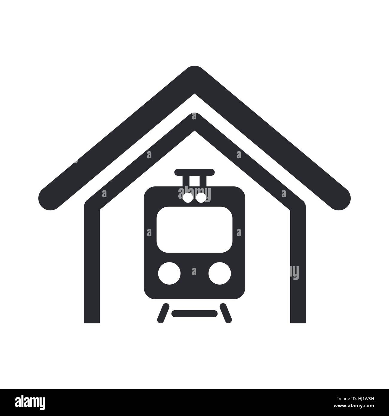 Vector illustration of single isolated train icon Stock Photo - Alamy