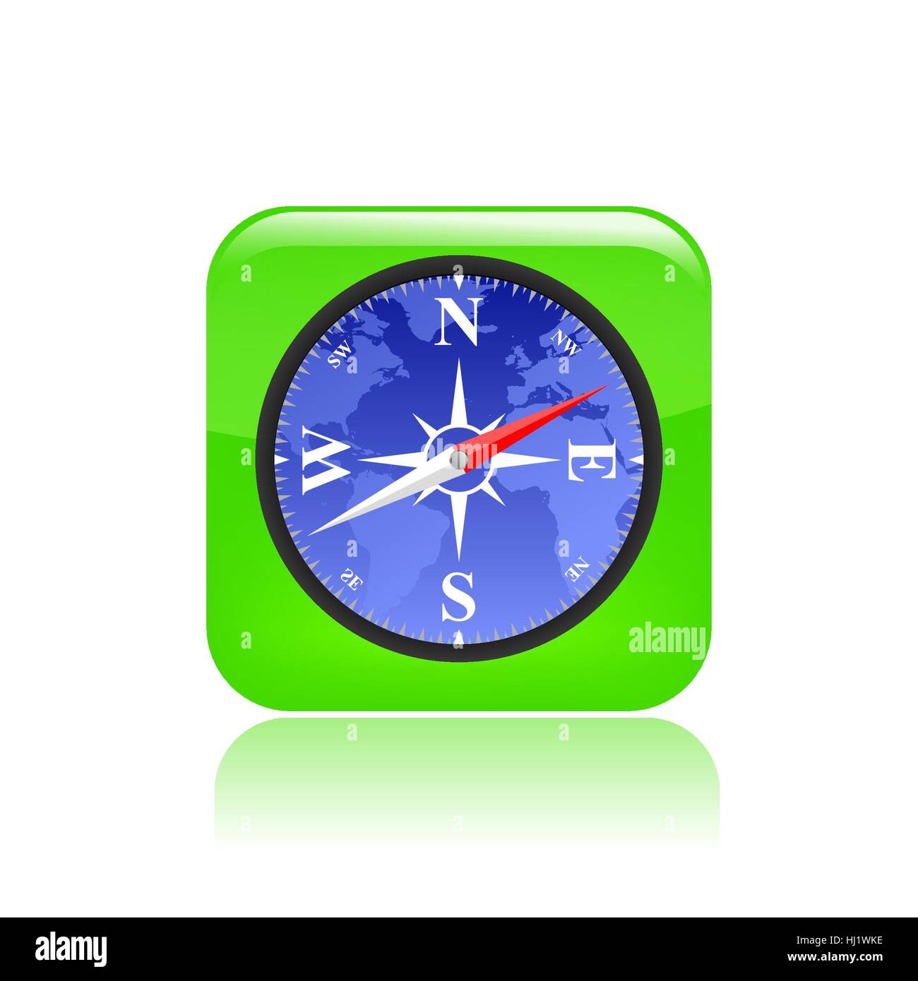 Vector illustration of single isolated compass icon Stock Photo - Alamy