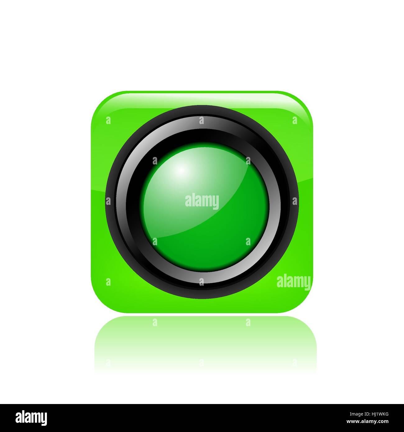 Vector illustration of single isolated green traffic light icon Stock ...