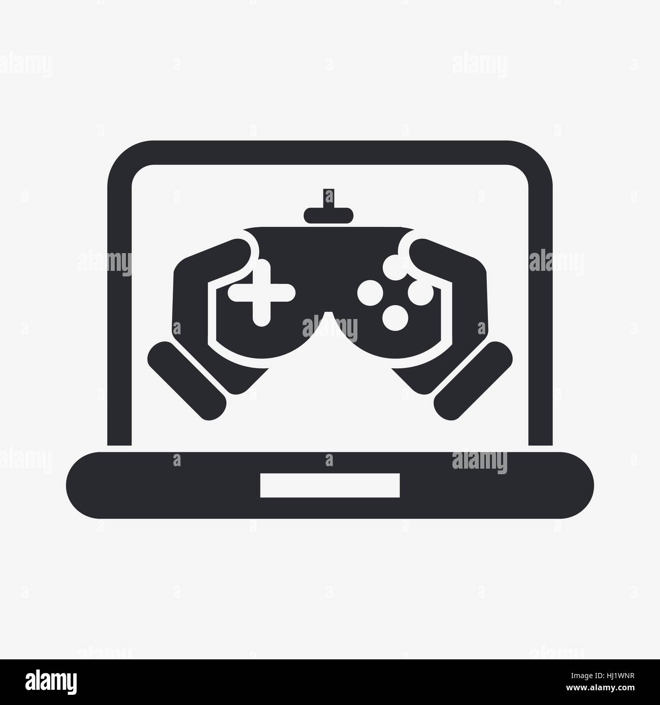 Vector illustration of single isolated videogame icon Stock Photo - Alamy
