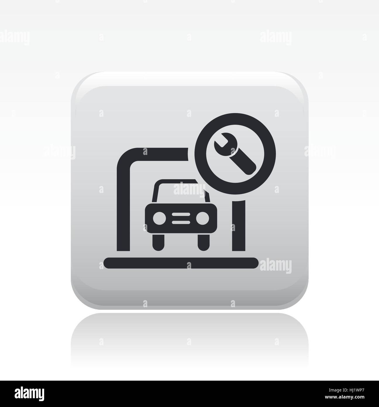 Vector illustration of single isolated garage car icon Stock Photo - Alamy
