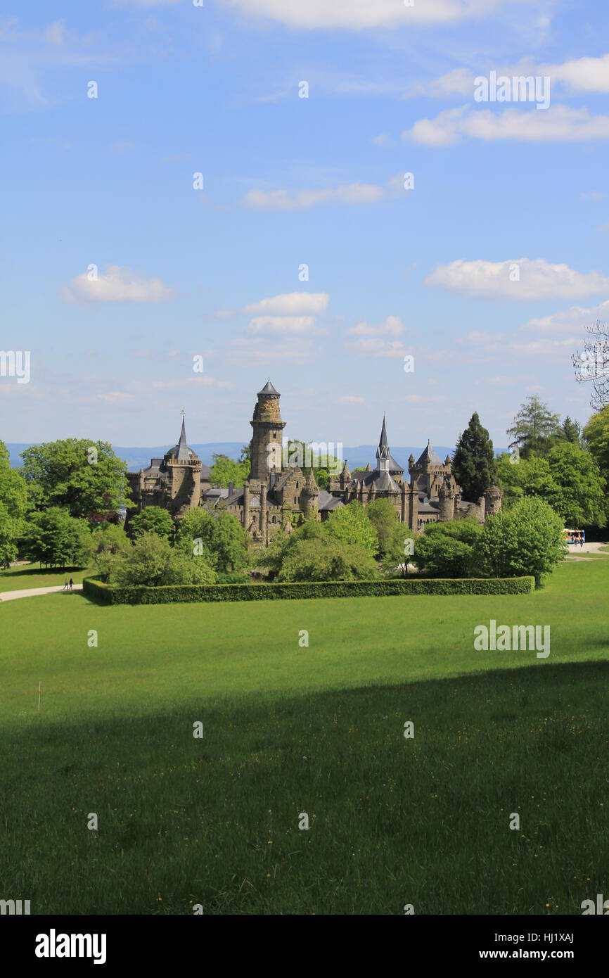 tower, baroque, hesse, german federal republic, germany, chateau, castle, old, Stock Photo