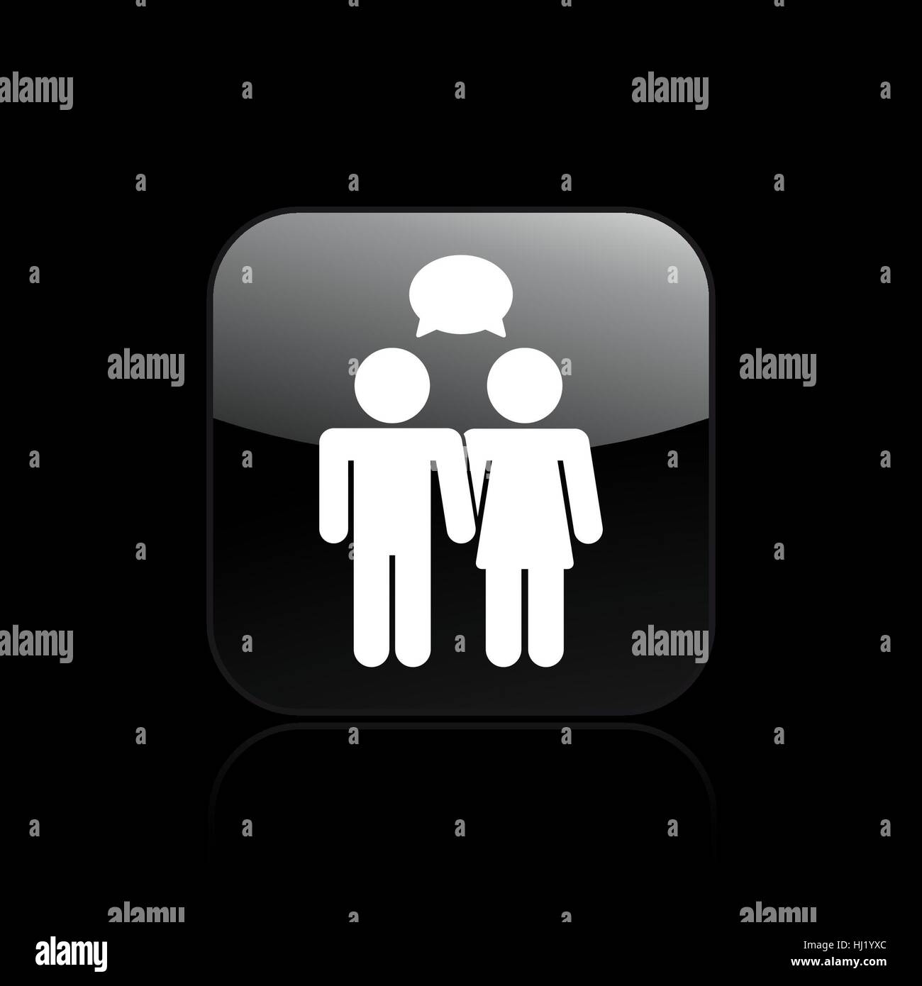 Vector illustration of single isolated couple chat icon Stock Photo - Alamy