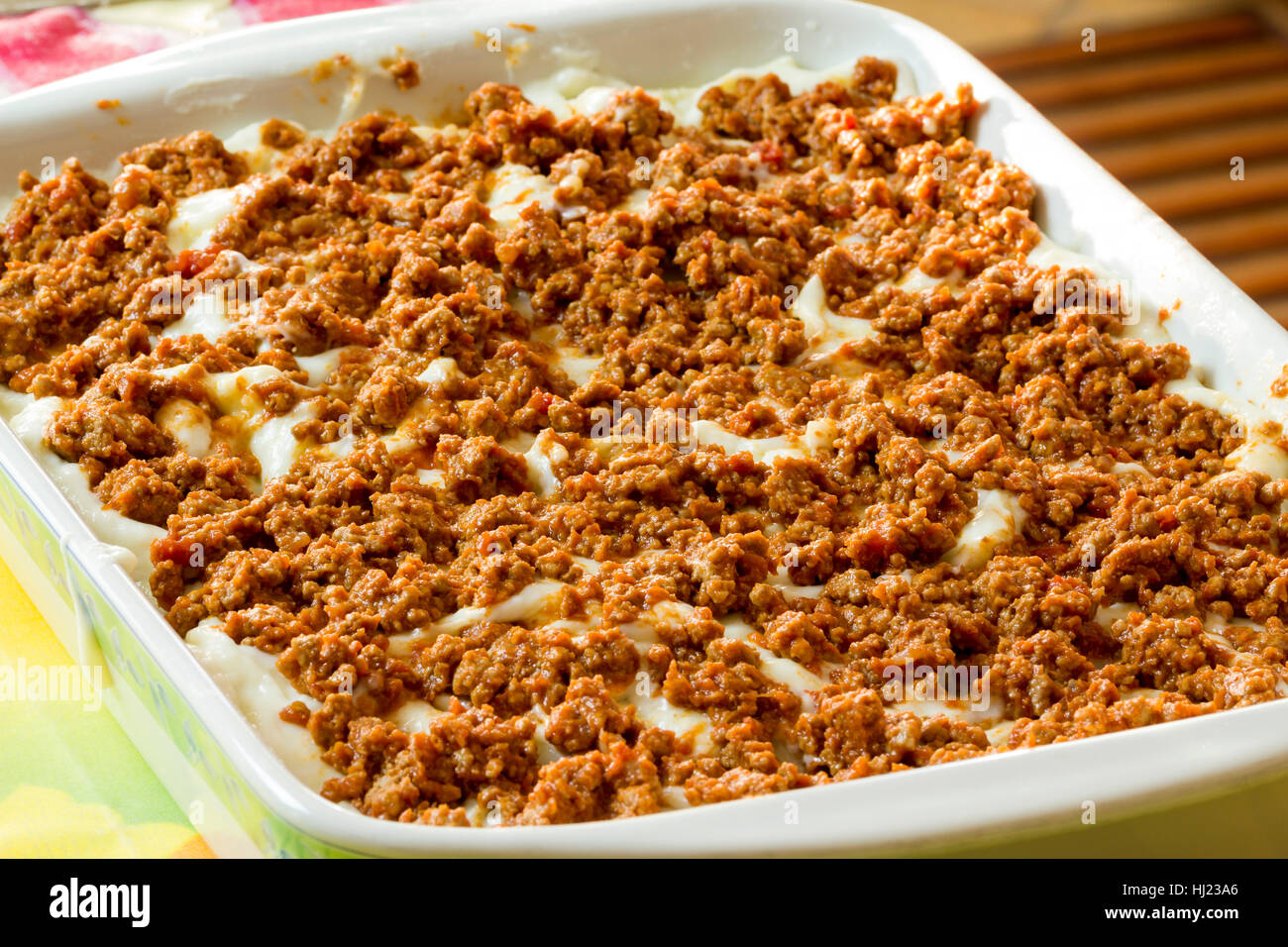 lasagna with homemade gluten-free pasta Stock Photo