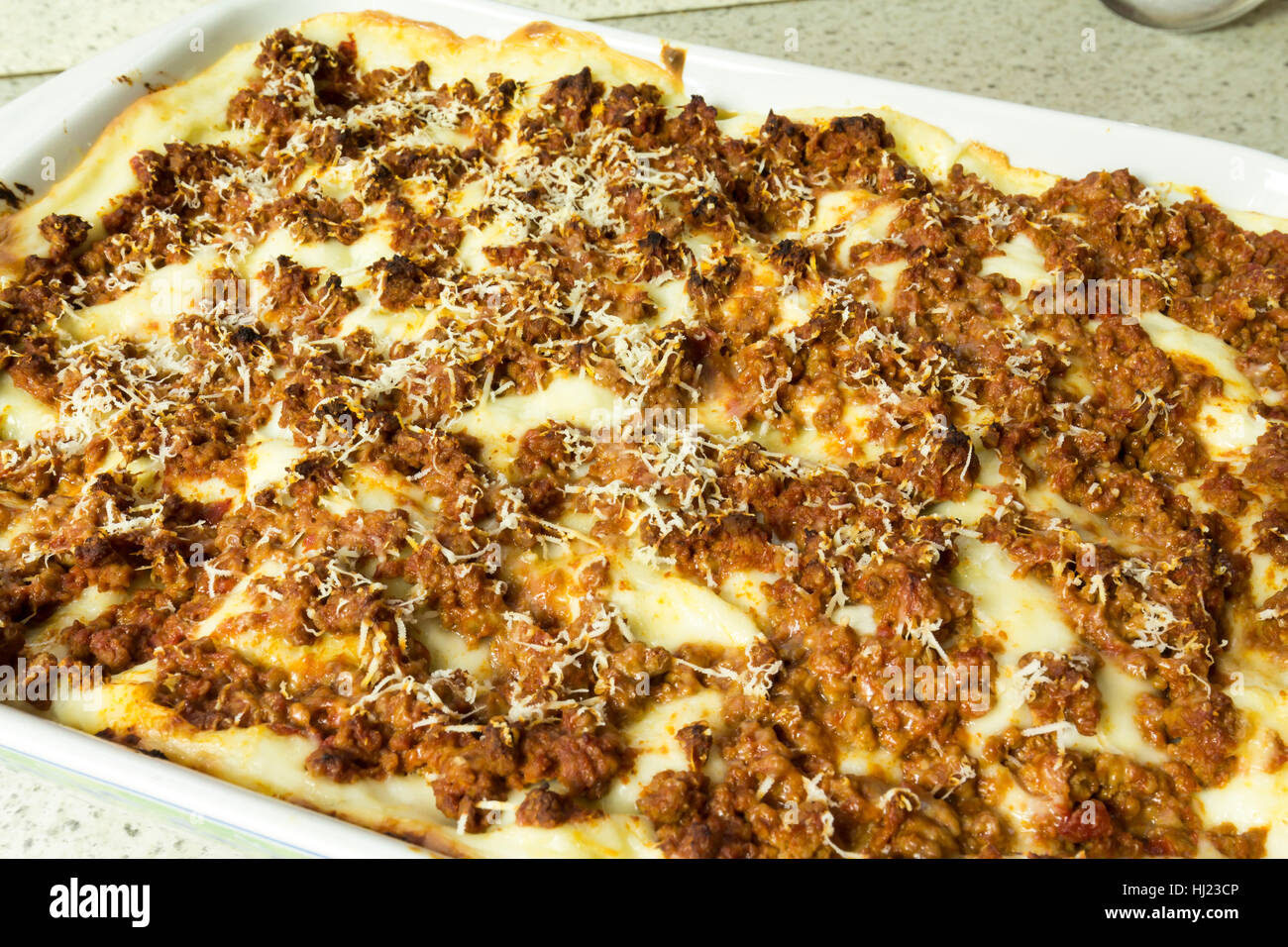 lasagna with homemade gluten-free pasta Stock Photo
