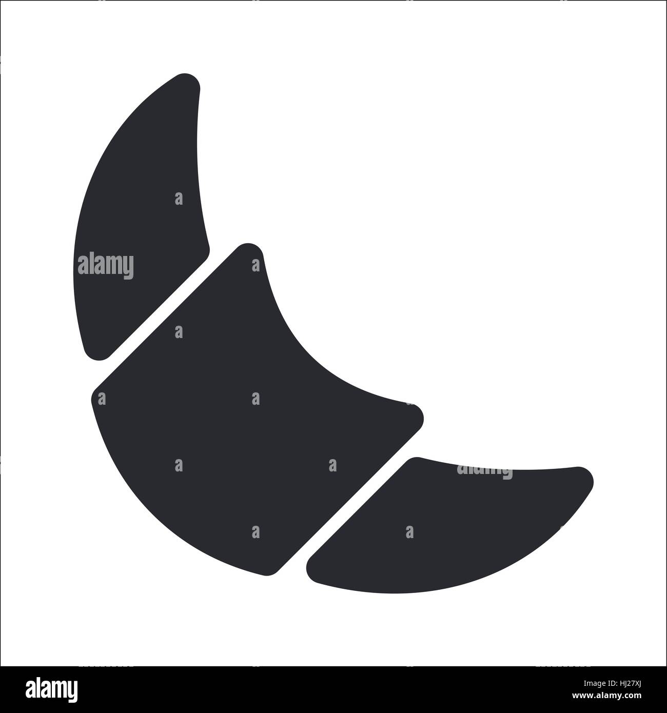 Vector illustration of single isolated croissant icon Stock Photo - Alamy