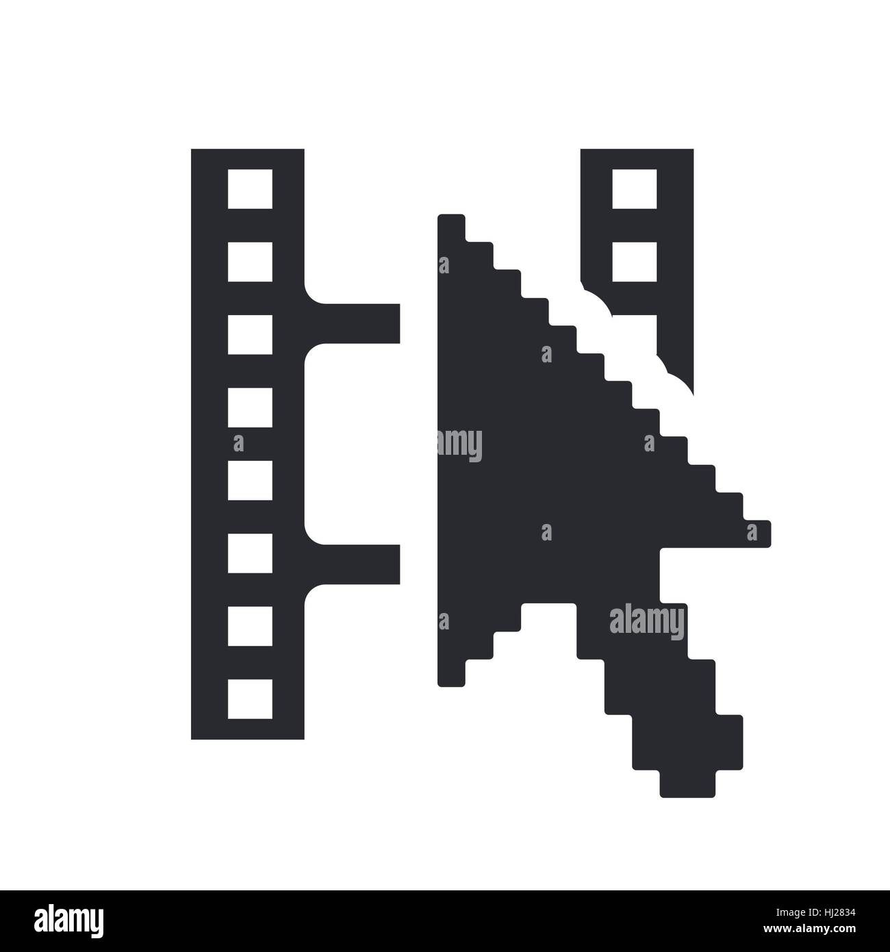 Vector illustration of single isolated video web icon Stock Photo - Alamy