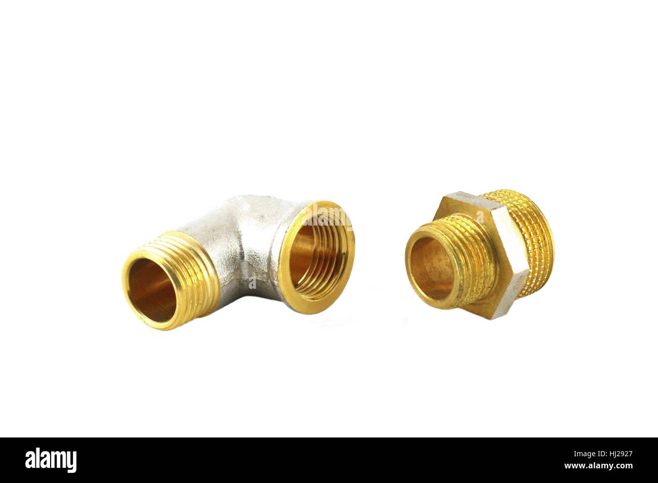 Bronze fittings for water tube Stock Photo