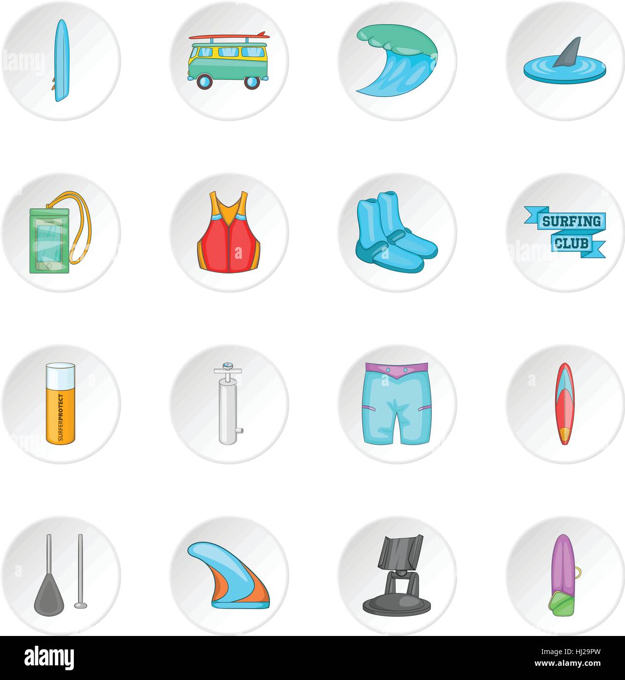 Surfing icons set Stock Vector Image & Art - Alamy