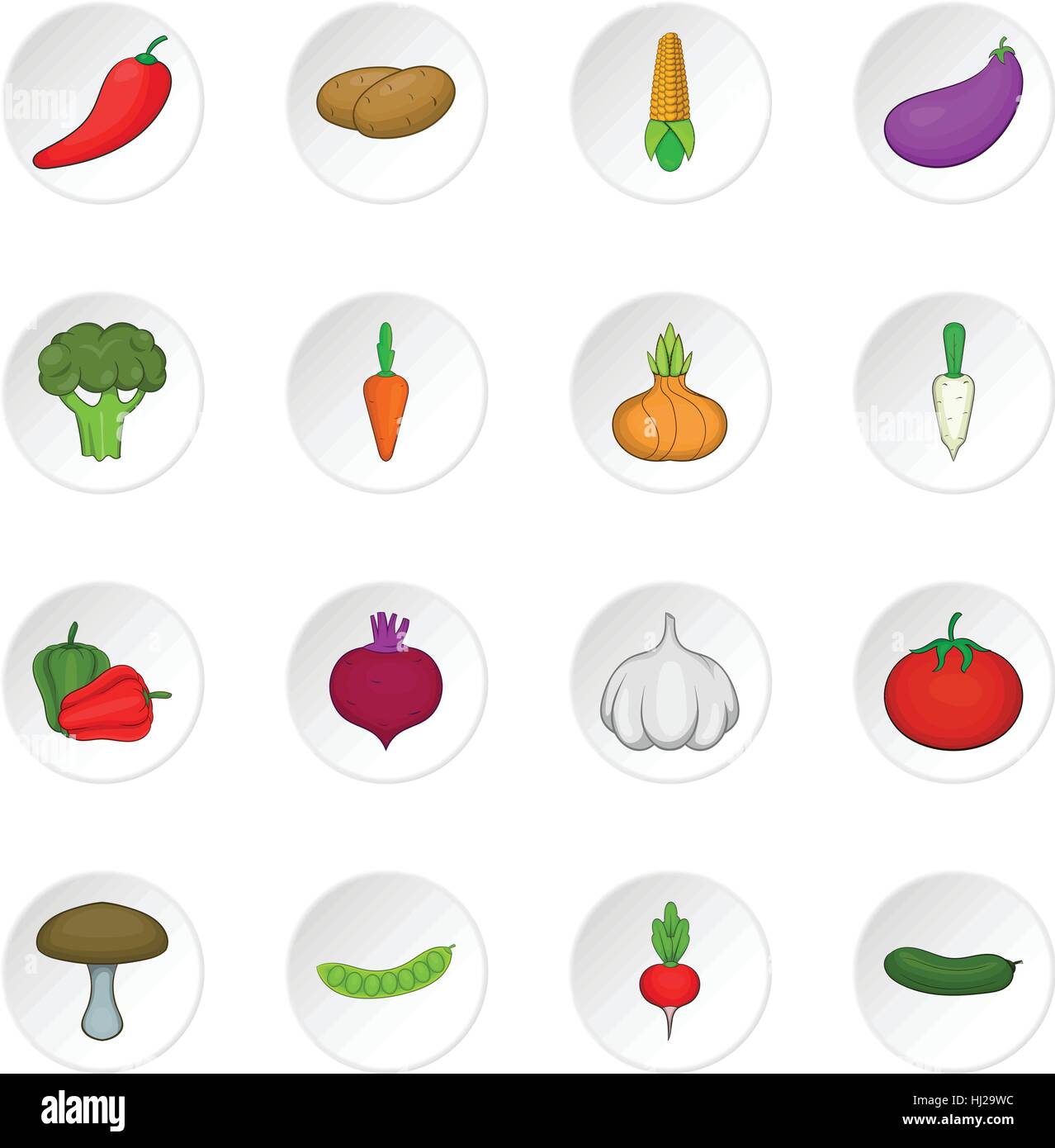 Vegetables studio icons set Stock Vector Image & Art - Alamy