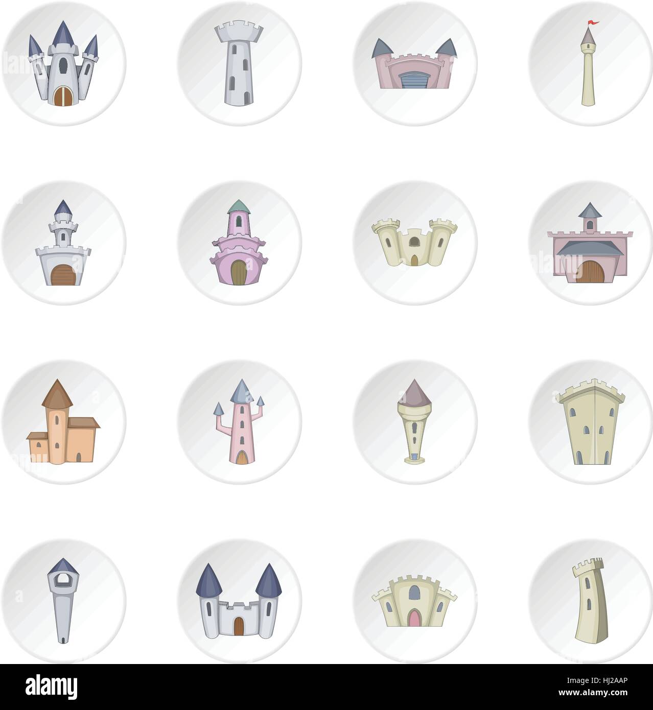 Castle tower icons set Stock Vector Image & Art - Alamy