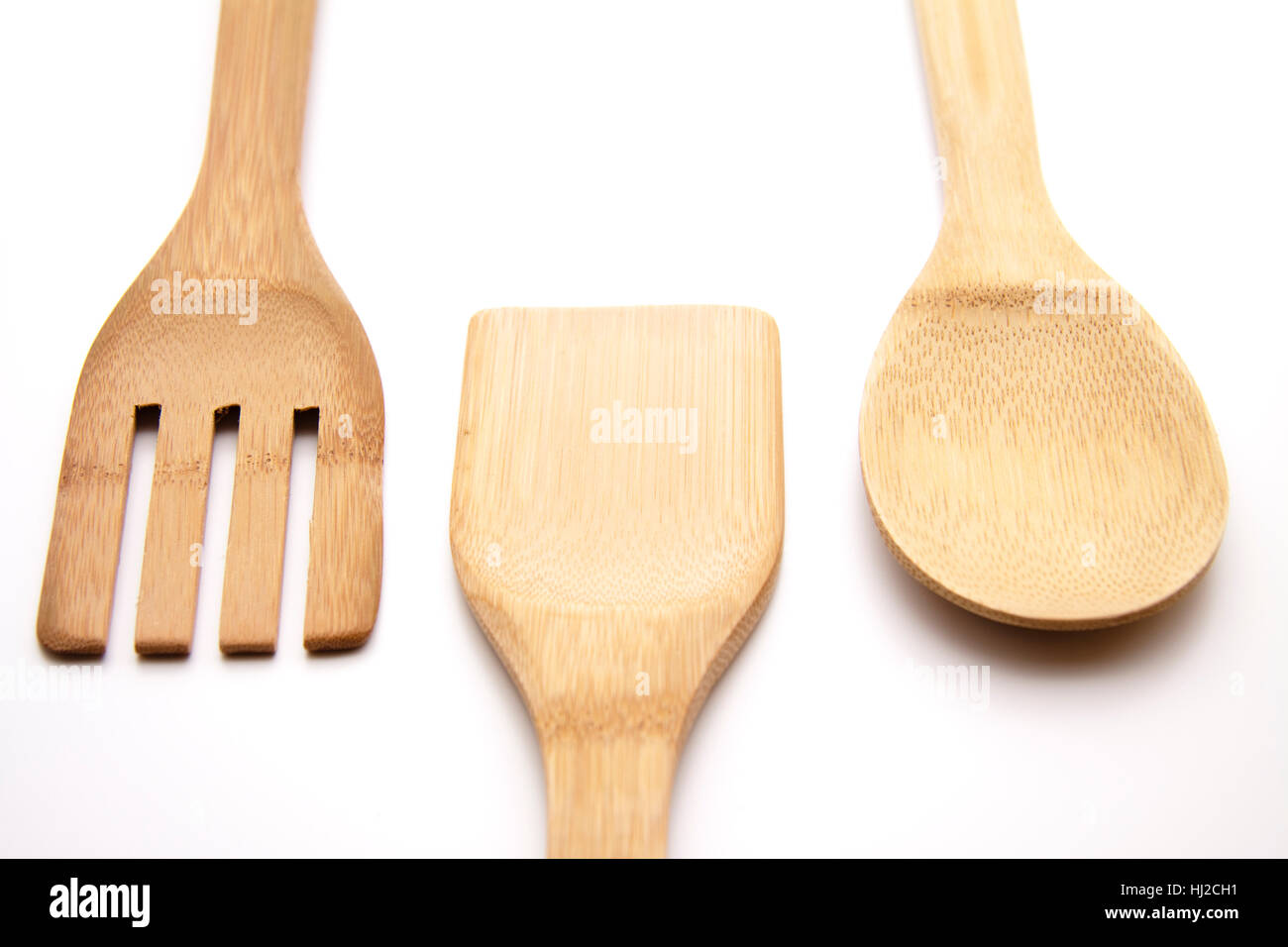 wooden spoon with fork Stock Photo