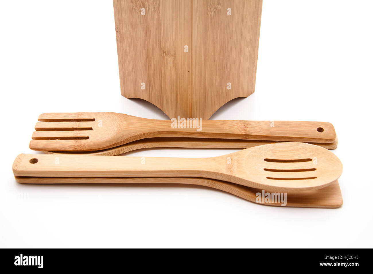 fork, wooden spoon, scraper, kitchenware, object, household, fork, wooden Stock Photo