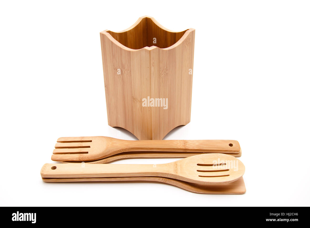 fork, wooden spoon, scraper, kitchenware, object, household, fork, wooden Stock Photo