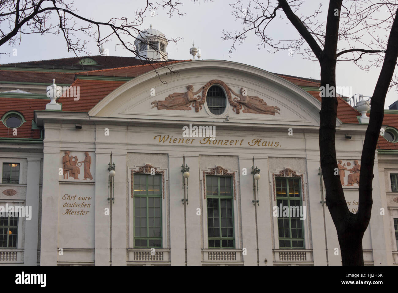 VIENNA, AUSTRIA - JANUARY 1 2016: Facade of Vienna Concert House building at day time Stock Photo