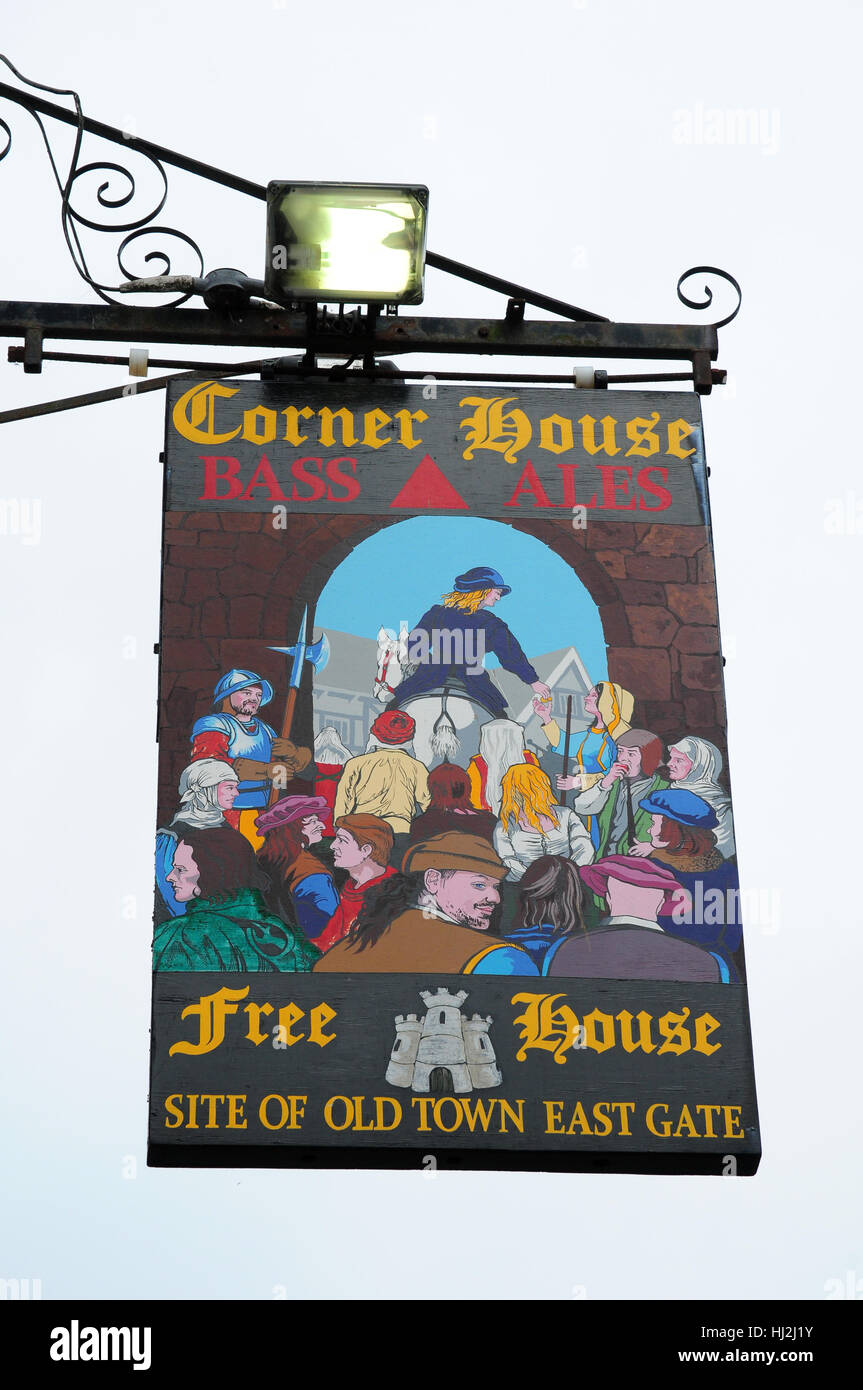 Sign for the Corner House Public House, Barnstaple Stock Photo Alamy