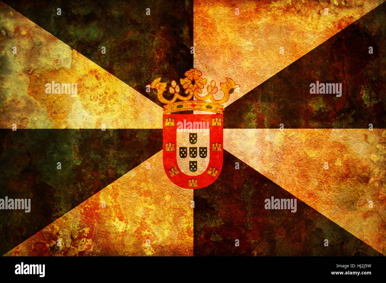 isolated, emblem, spain, vintage, illustration, flag, rusty, national, country, Stock Photo