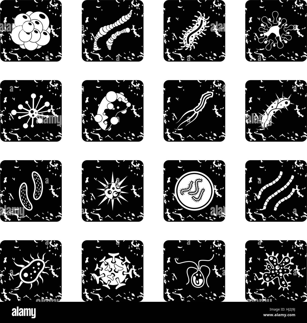 Virus bacteria icons set Stock Vector Image & Art - Alamy