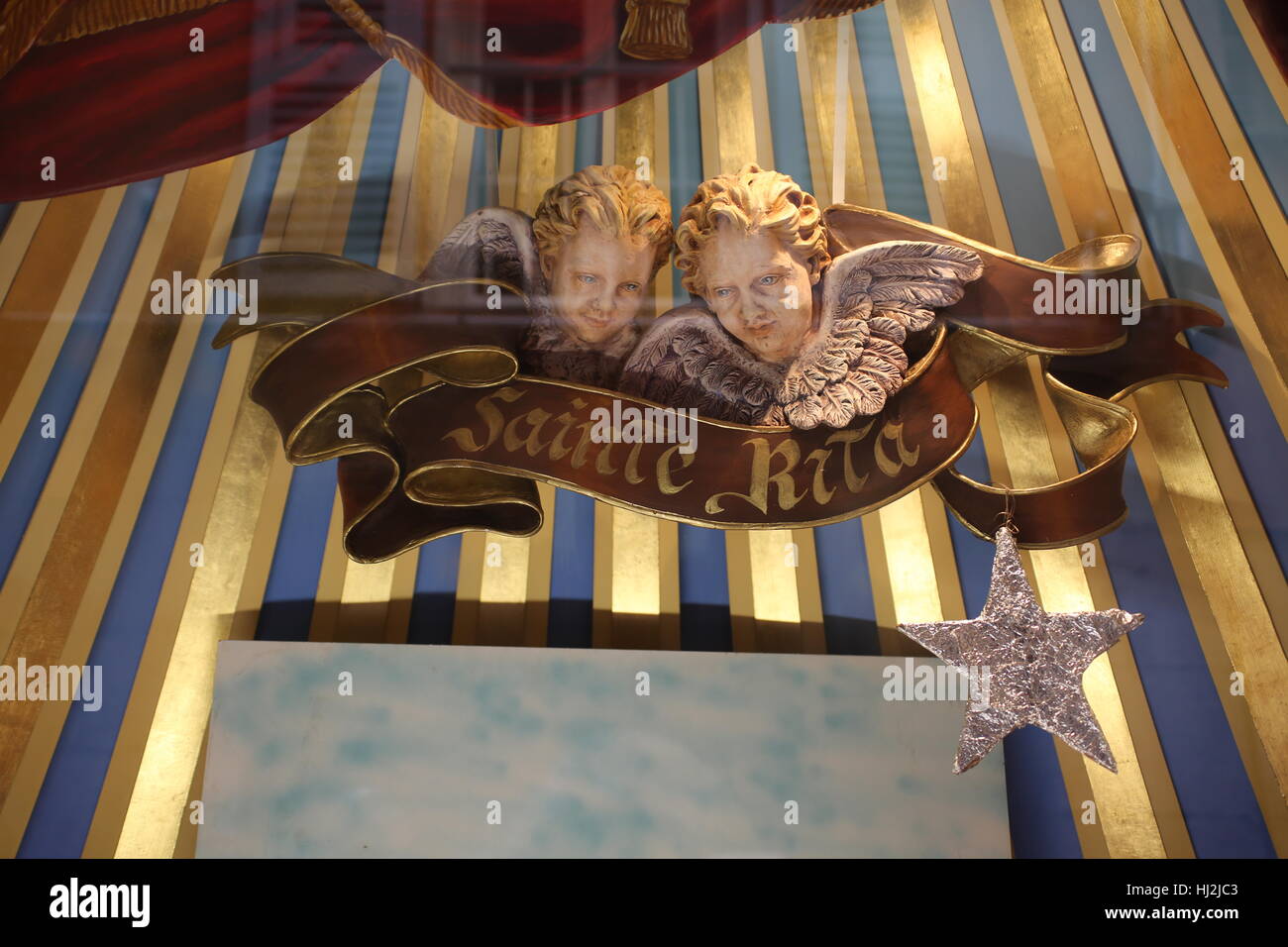 Saint Rita effigy, Nice, Alpes Maritimes, Cote d'Azur, France Stock Photo