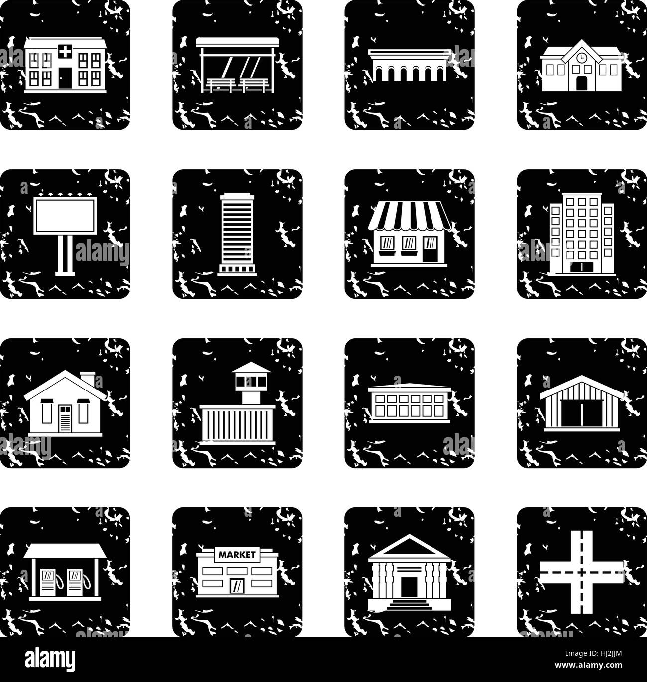 City infrastructure items icons set Stock Vector Image & Art - Alamy