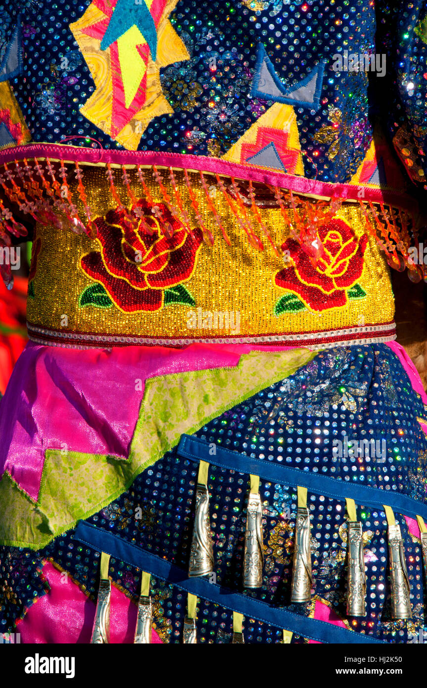 Native American beadwork on dress in regalia, PiUmeSha Treaty Days