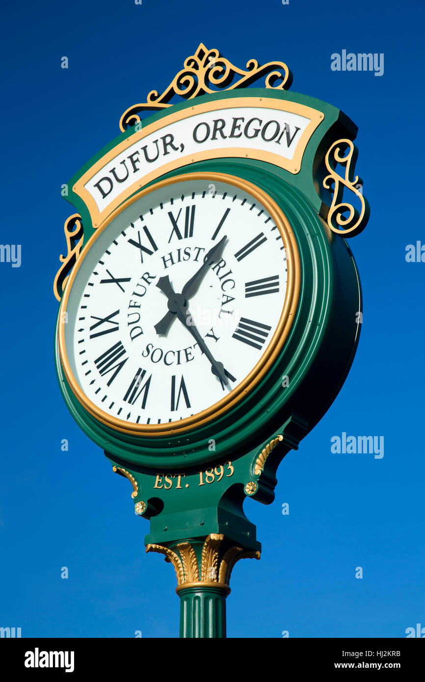 Town clock, Dufur, Oregon Stock Photo Alamy