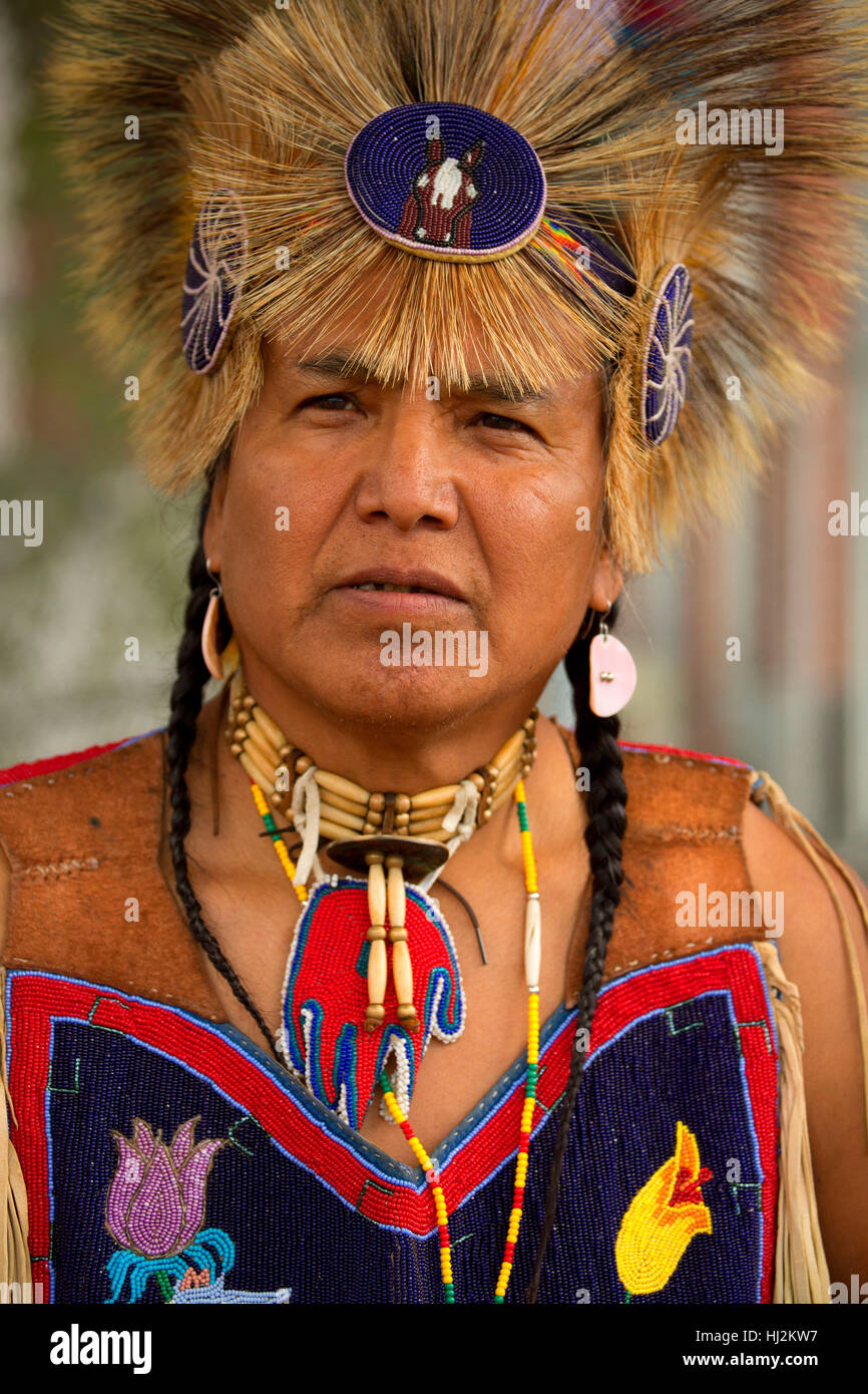 Man in regalia, PiUmeSha Treaty Days, Warm Springs Indian Reservation