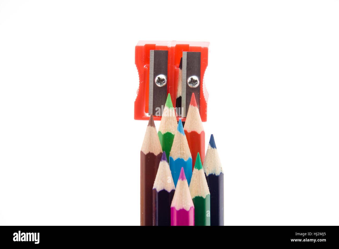 colored crayons Stock Photo