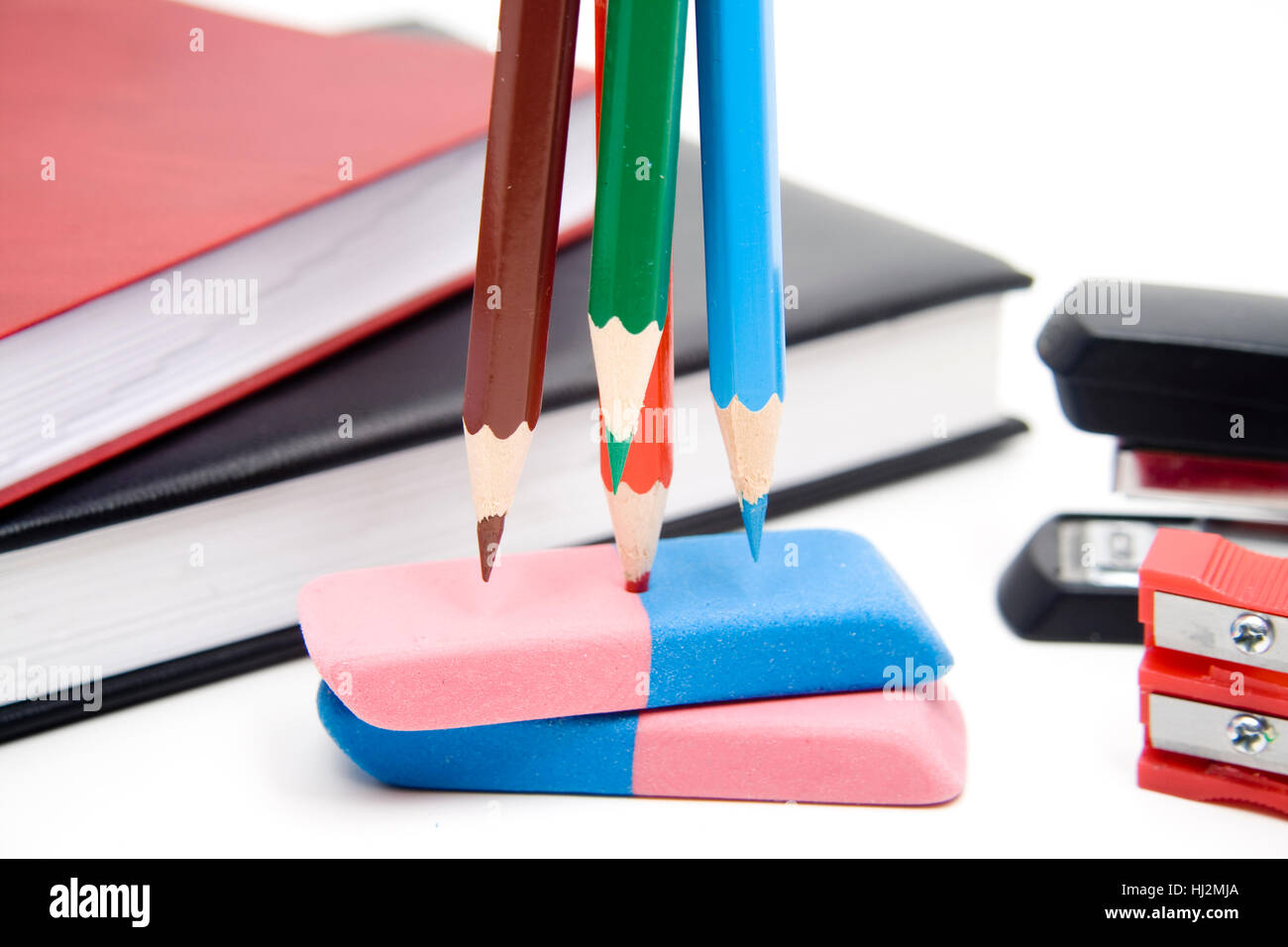 paint, colored pencils, notebook, coloured pencils, object, coloured, paint, Stock Photo