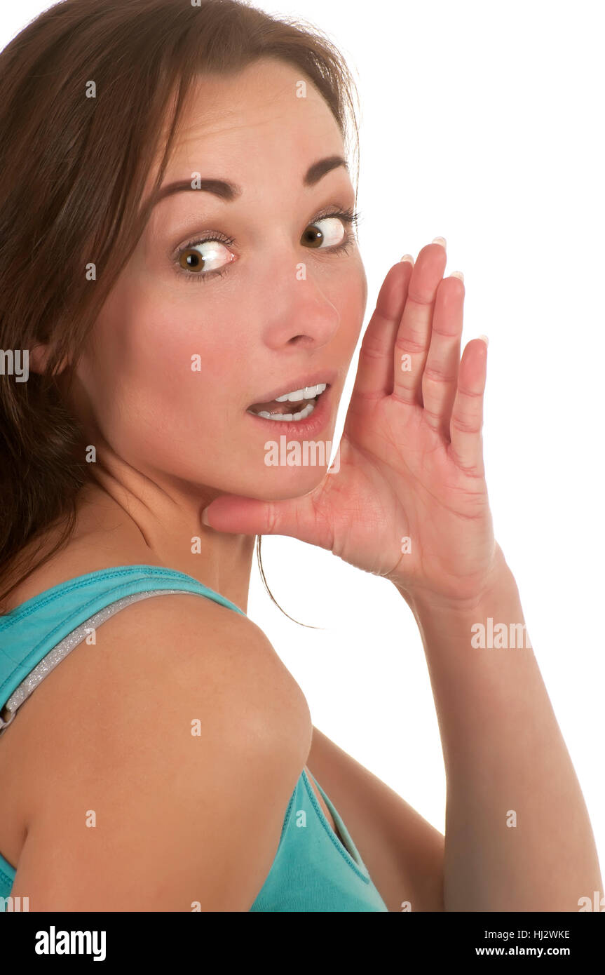 young woman calling Stock Photo