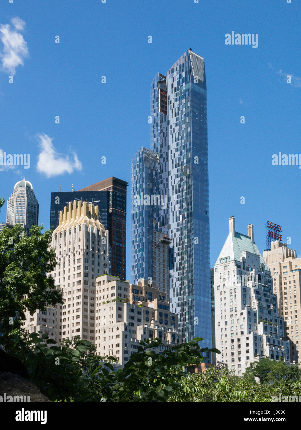 Skyline from Central Park including One 57 Highrise Building, 57th Street,  NYC, USA Stock Photo - Alamy