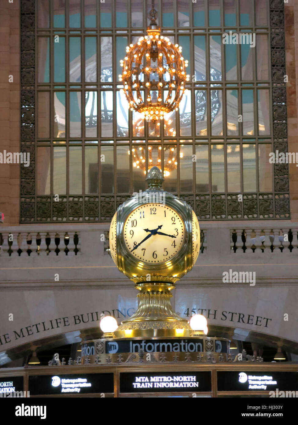 Clock on Information Booth on Grand Central Terminal, NYC, USA Stock