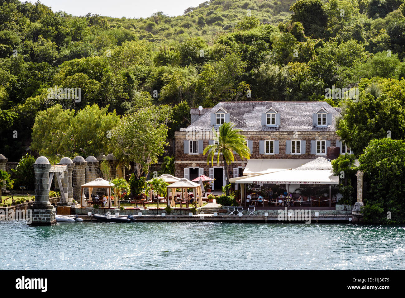 Pillars Restaurant at the Admiral's Inn, Nelson's Dockyard, English