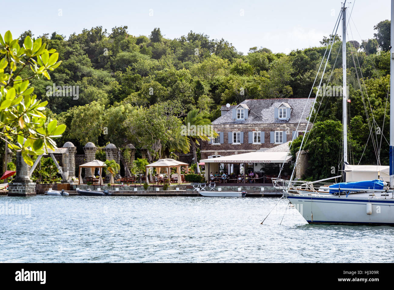 Pillars Restaurant at the Admiral's Inn, Nelson's Dockyard, English