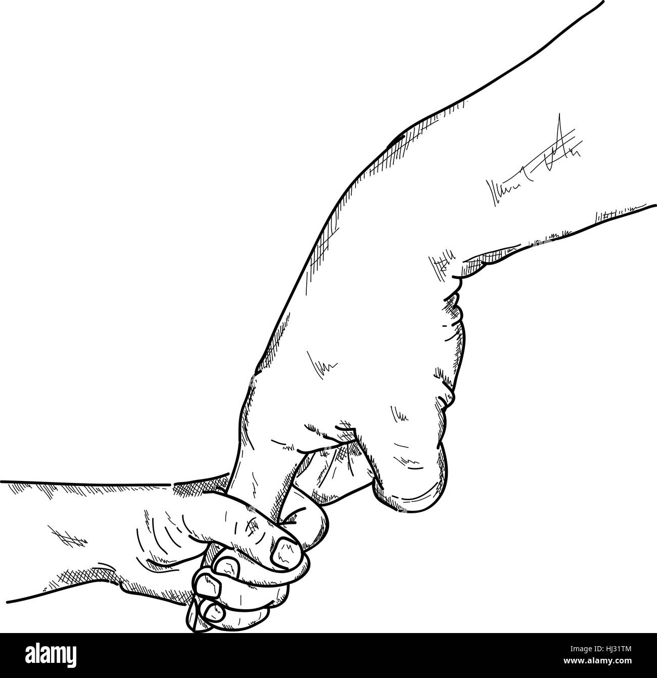 Детская рука во взрослой руке рисунок