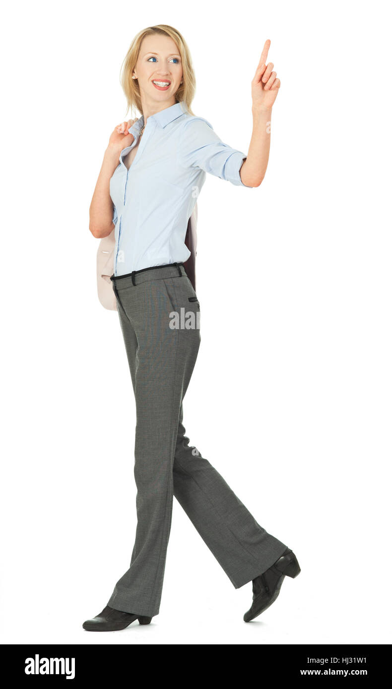 Laughing young woman stands Cut Out Stock Images & Pictures - Alamy
