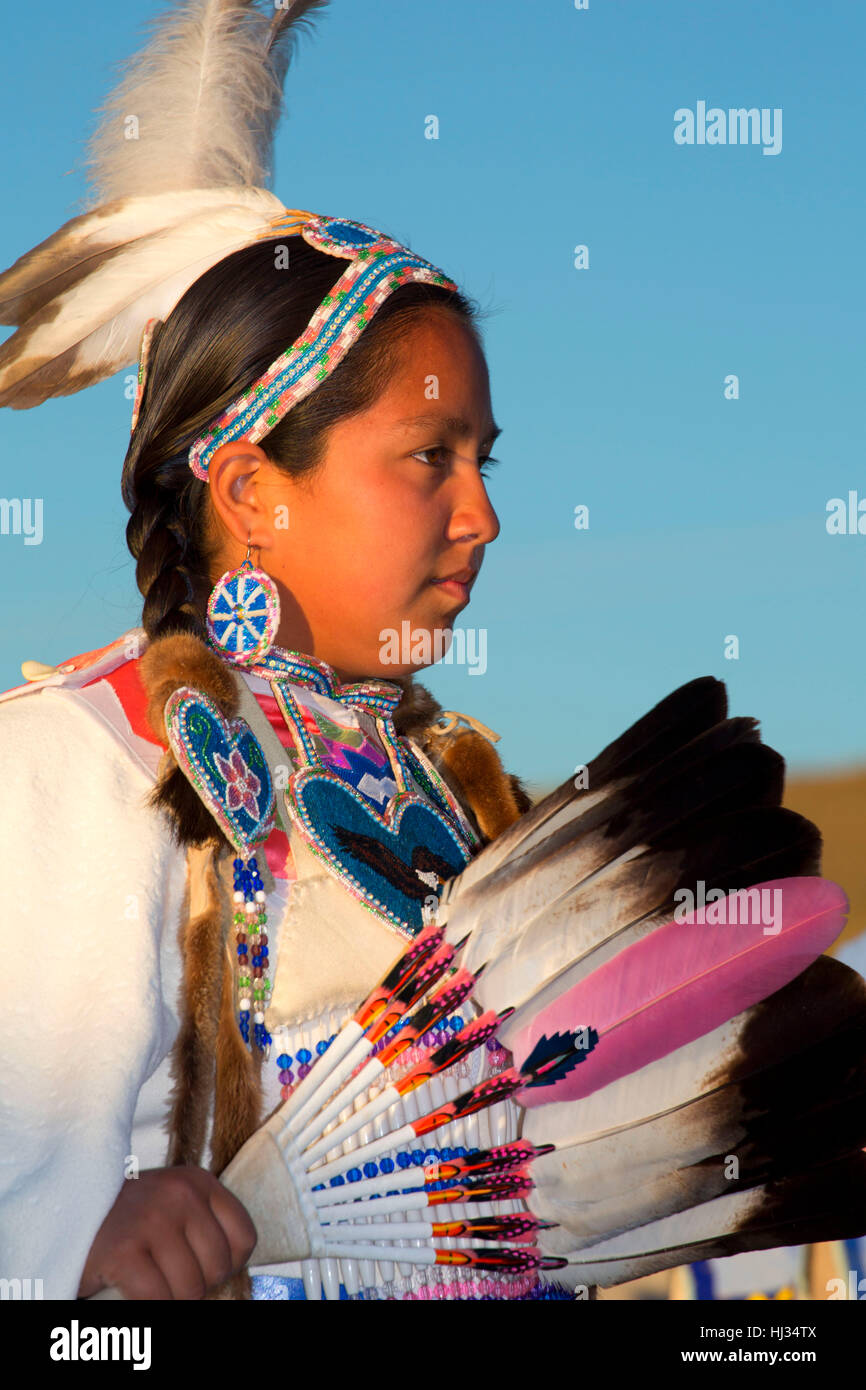 Young woman in regalia, PiUmeSha Treaty Days, Warm Springs Indian
