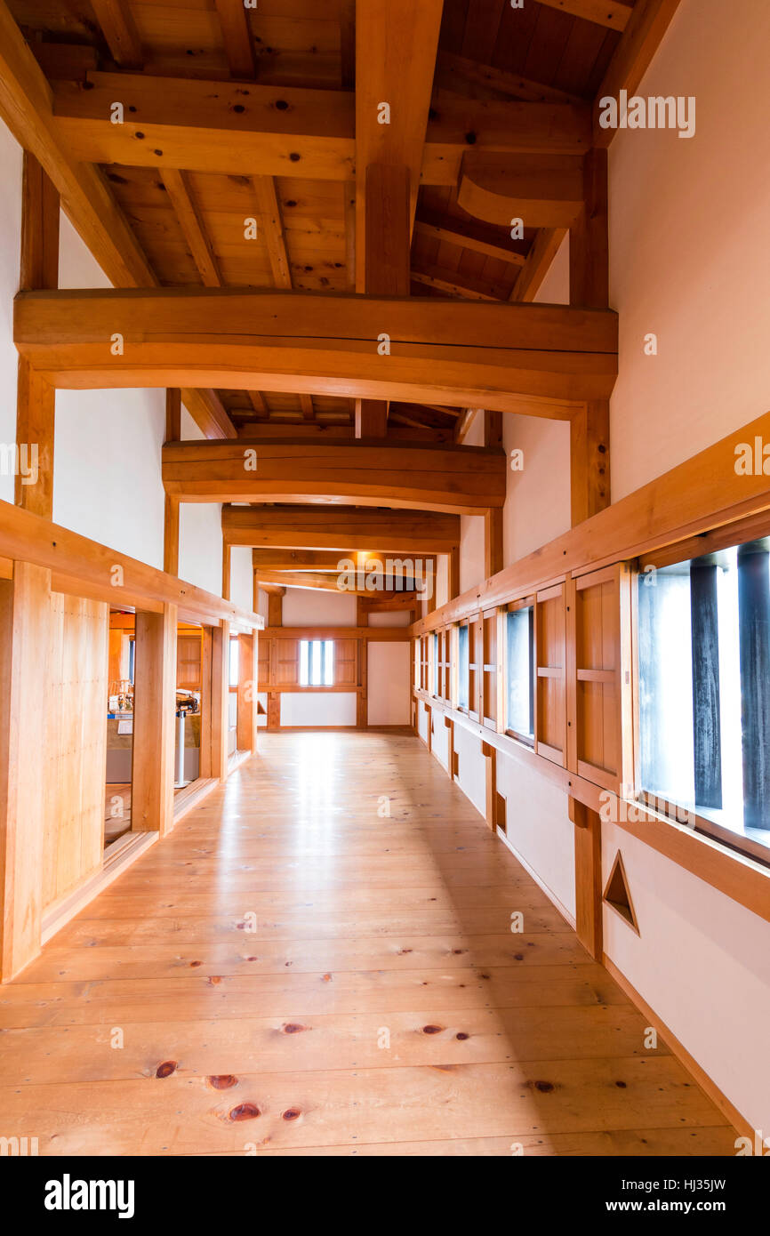 Ozu castle in Japan. Rebuilt using traditional materials and techniques ...