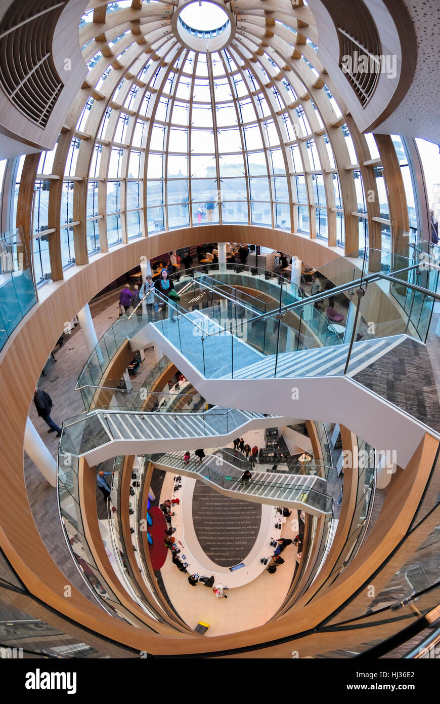Interior views of Liverpool Central Library in William Brown Street ...