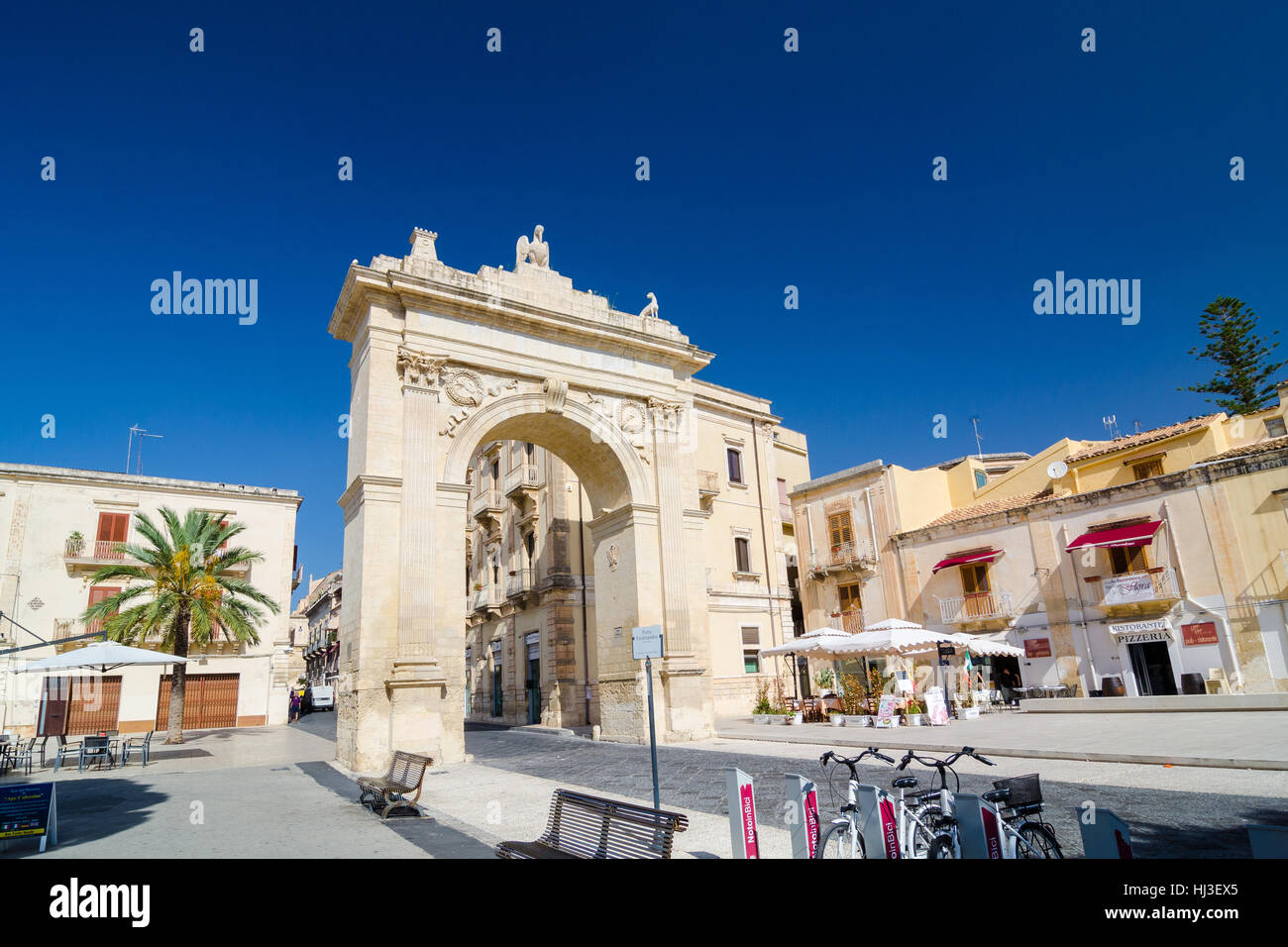 Noto, Italy - September 14, 2015: Royal Gate - Arch of Porta Reale in ...