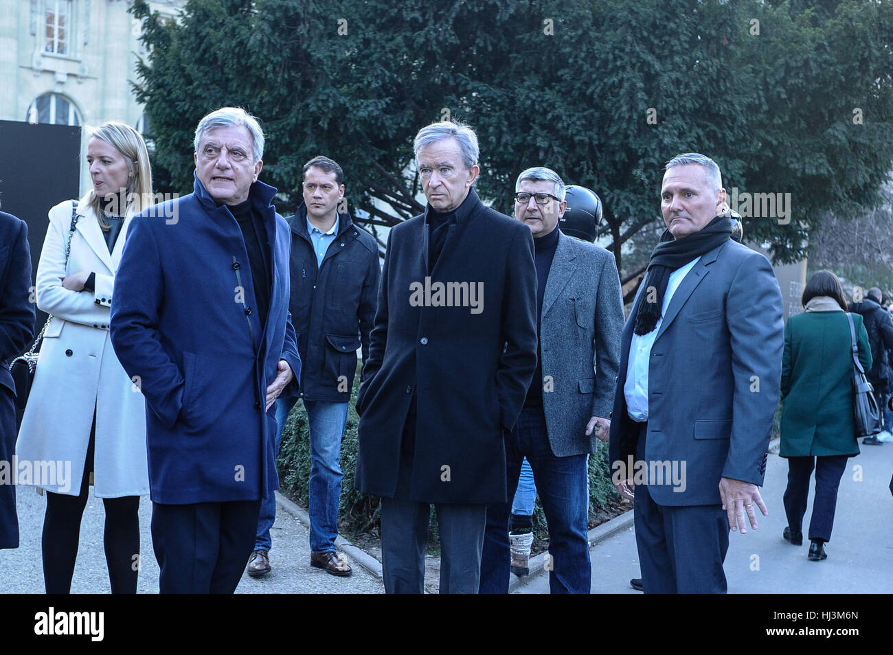 Paris, France. 21st Jan, 2017. (from LtoR) CEO Dior, Sidney Toledano, Owner  of LVMH Luxury Group Bernard Arnault are seen arriving at Dior Fashion Show  during Paris Fashion Week Credit: Gaetano Piazzolla/Pacific
